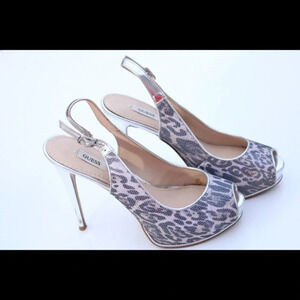 Guess sling back platforms